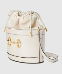 Gucci 1955 Horsebit Bucket Bag White