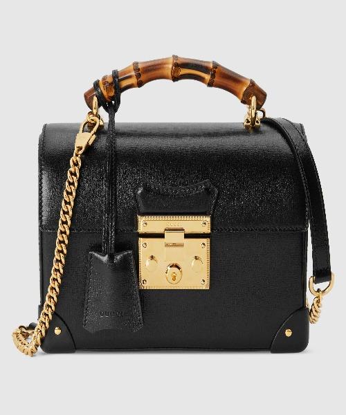 Gucci Padlock Small Bamboo Shoulder Bag Black