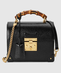 Gucci Padlock Small Bamboo Shoulder Bag Black