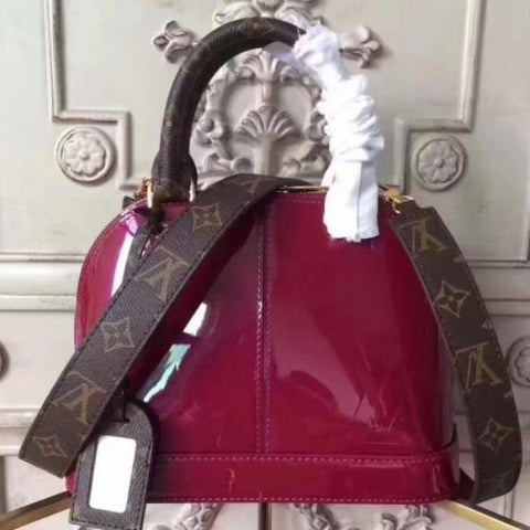 LV Alma BB Patent Leather Magenta