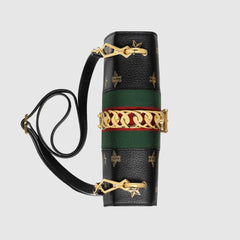 Gucci Sylvie Bee Star Small Shoulder Bag Black