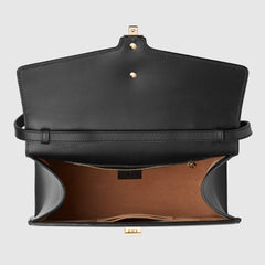 Gucci Sylvie Medium Top Handle Bag Black Leather