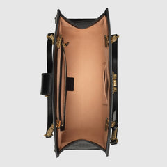 Gucci Padlock Signature Medium Soft Leather Shoulder Bag Black