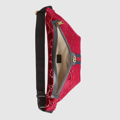 GG Velvet Belt Bag Red