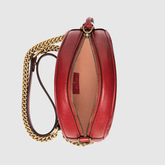 Gucci GG Marmont Mini Round Shoulder Bag Wine Red