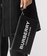 Burberry Logo Print Zip Pouch Black