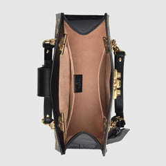 Gucci Padlock Small GG Bees Shoulder Bag Black