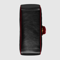Gucci GG Marmont Small Top Handle Bag Black Cherise Matelassé