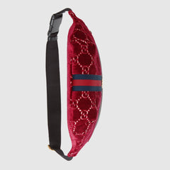 GG Velvet Belt Bag Red