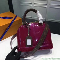 LV Alma BB Patent Leather Magenta