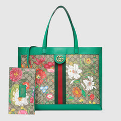 Gucci Ophidia GG Flora Medium Tote Green