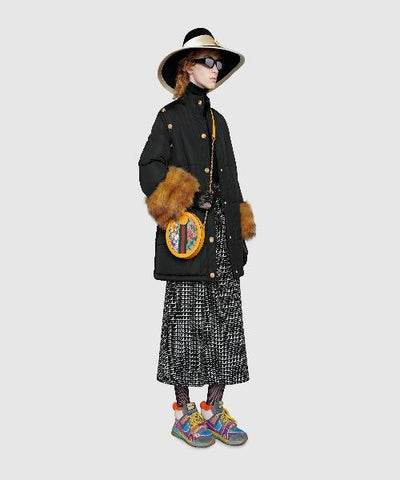 Gucci Ophidia GG Flora Mini Round Shoulder Bag Yellow