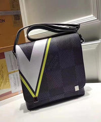 LV District PM Messenger Bag Damier Cobalt Canvas Yellow