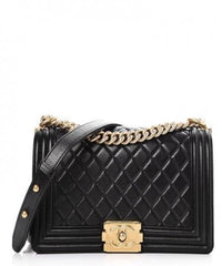 Chanel Boy Medium Handbag Lambskin Black