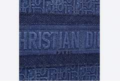 Dior Small Blue Dior Oblique Embroidered Denim Dior Book Tote