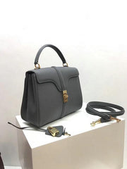 Celine Small 16 Bag In Grained Calfskin Medium Grey
