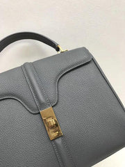 Celine Small 16 Bag In Grained Calfskin Medium Grey