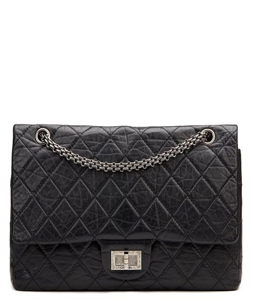 Chanel 2.55 Aged Calfskin Handbag Black