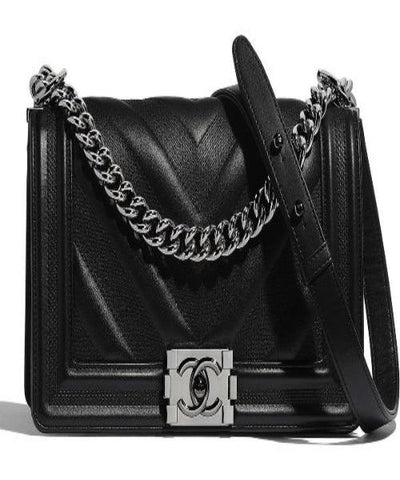 Chanel Boy Handbag Calfskin Ruthenium