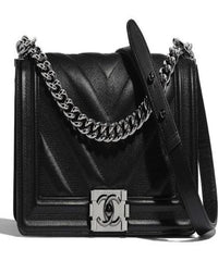 Chanel Boy Handbag Calfskin Ruthenium