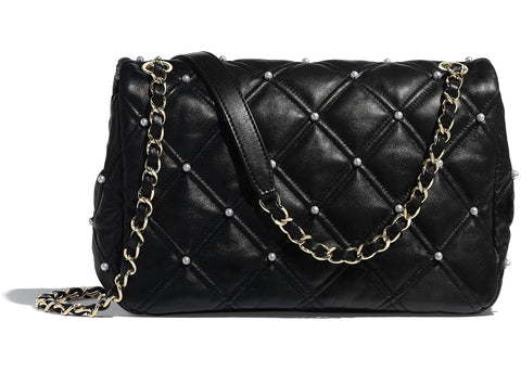 Chanel Flap Bag Iimitation Pearls Black