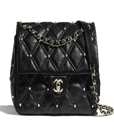 Chanel Flap Bag Iimitation Pearls Black