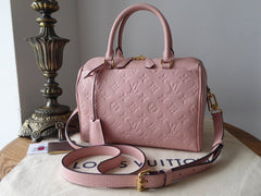 LV Speedy Bandouliere 30 Monogram Empreinte Leather Rose Poudre