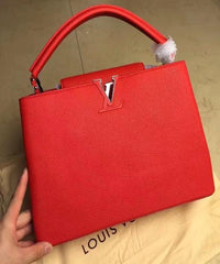 LV Capucines MM Taurillon Leather Bag Rubis