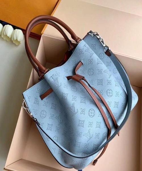 LV Girolata Handbag Mahina Bleu Horizon Pumpkin
