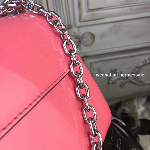 LV Twist PM Monogram Vernis Leather Rose Poudre