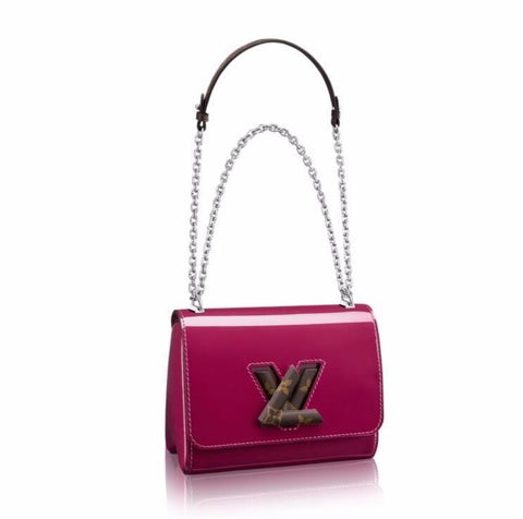 LV Twist PM Monogram Vernis Leather Magenta