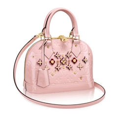 LV Alma BB Tote Bag Monogram Vernis Rose Ballerine