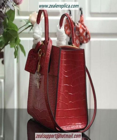 LV City Steamer PM Crocodilien Briliant Cerise