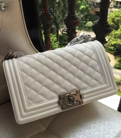 Chanel Boy Medium Handbag White