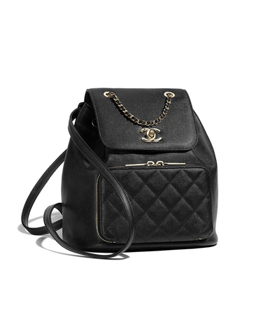 Chanel Lambskin Gold-Tone Metal Backpack Black