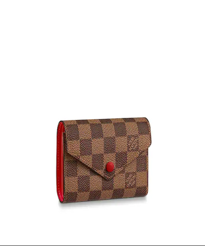 LV Victorine Wallet Damier Ebene Cerise Red