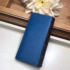 LV Brazza Wallet Epi Leather Blue