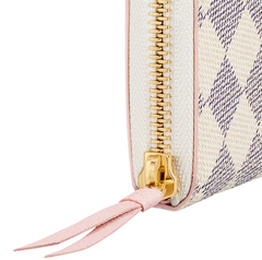 LV Clemence Wallet Damier Azur Canvas Rose Ballerine