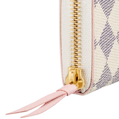 LV Clemence Wallet Damier Azur Canvas Rose Ballerine