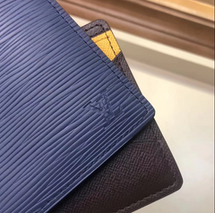 LV Patchwork Multiple Wallet Epi Leather Blue