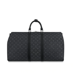 LV Keepall 55 Bandouliere Duffel Bag Monogram Eclipse Canvas