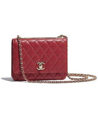 Chanel Wallet On Chain – WOC Lambskin Gold-Toned Metal Maroon