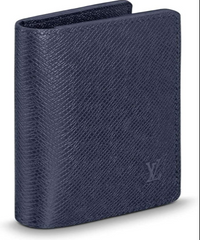 LV Taiga Leather Pocket Organizer Bleu Marine