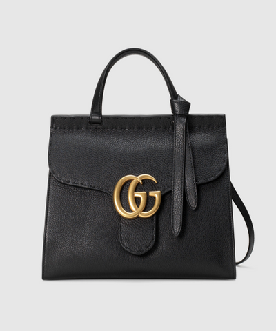 Gucci GG Marmont Small Top Handle Bag Lightweight Leather Black