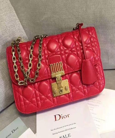 Dior Lambskin DiorAddict Flap Bag Red