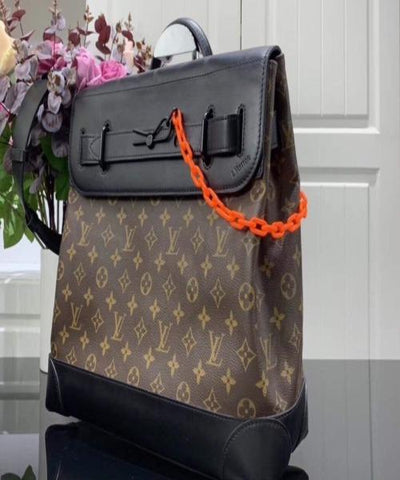 LV Steamer PM Taiga Leather Monogram Brown