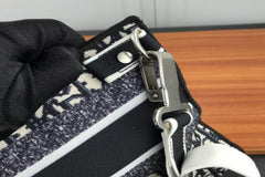 Dior Blue Oblique Embroidered Canvas Clutch