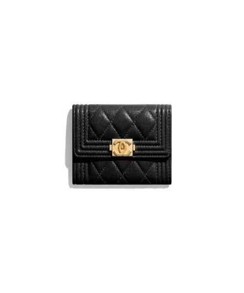 Chanel Boy Small Flap Wallet Black