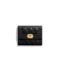 Chanel Boy Small Flap Wallet Black