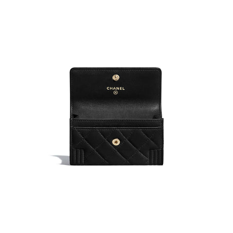 Chanel Boy Small Flap Wallet Black